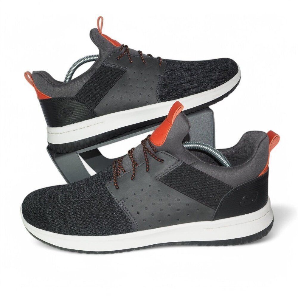 Skechers Delson Classic Fit Air Cooled Comfort Sneakers Grey‎ Black 65474 Men 11